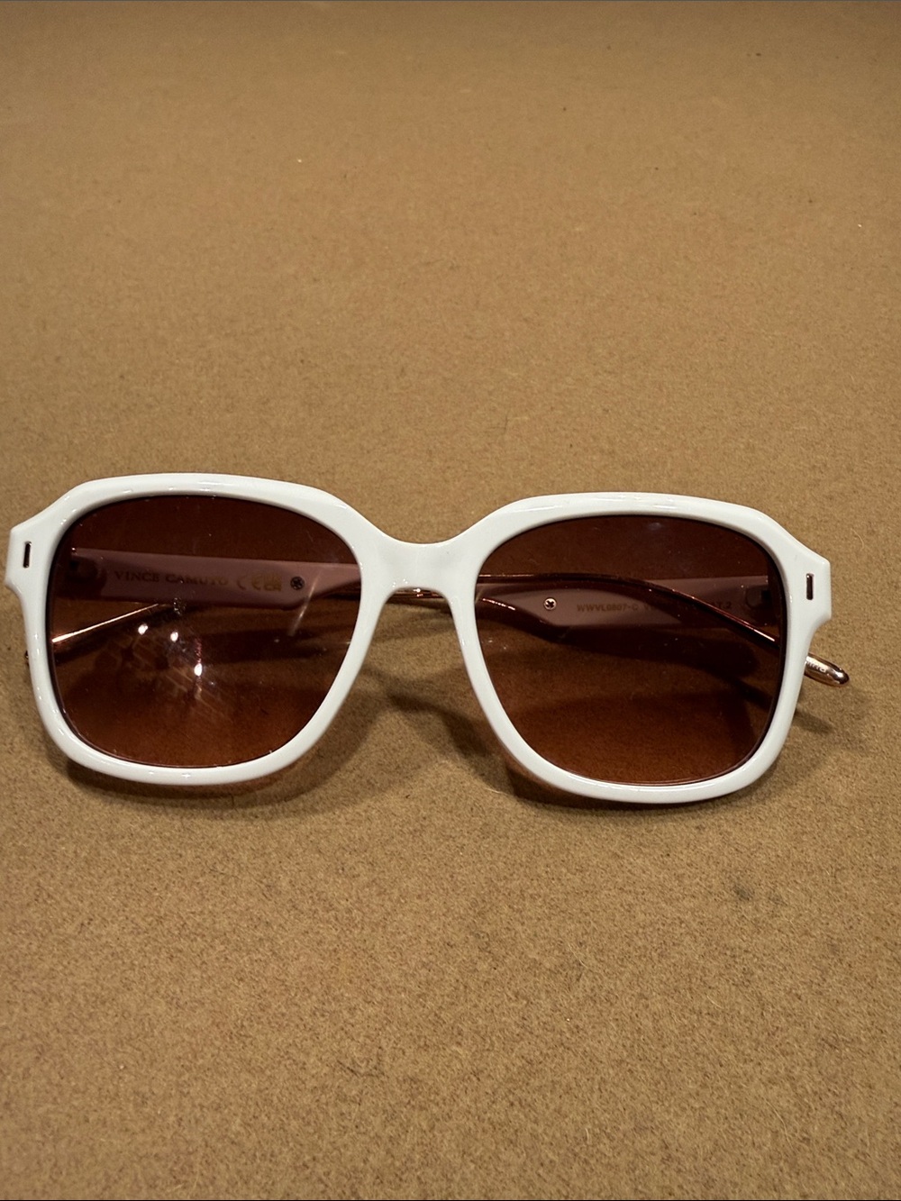 Vince Camuto White Frame Brown Lens Sunglasses